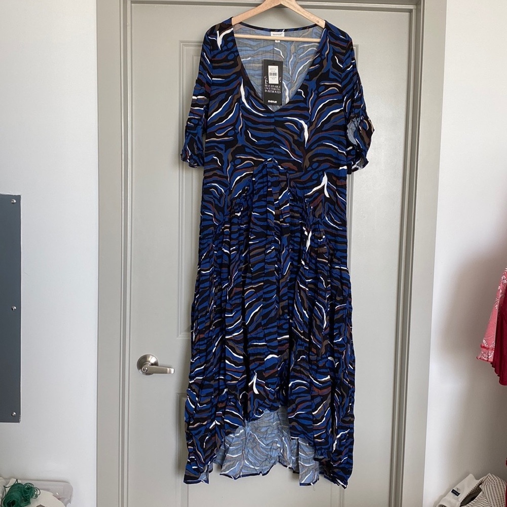 Avenue Women’s Dress Size 20 Color Ink Zebra New with Tag - Picture 1 of 6